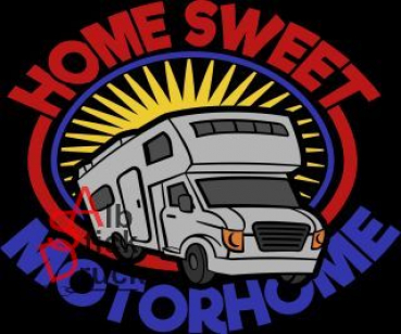 T-Shirt bedruckt mit "HOME SWEET MOTERHOME"